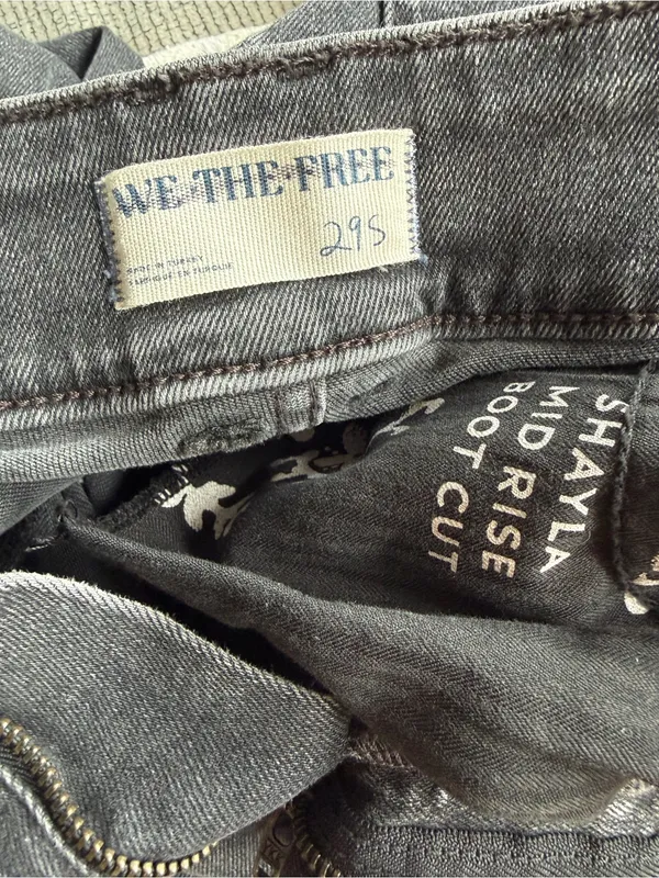 Free People | We The Free Shayla Bootcut Jeans Black Wash Mid Rise Size 29 - Image 8