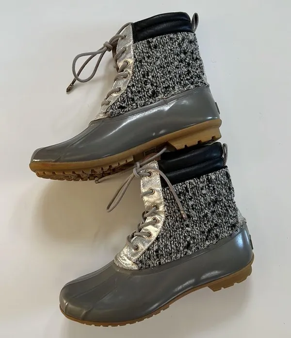 Sam Edelman Gray Bling Snow Rain Boots 8 - Image 4