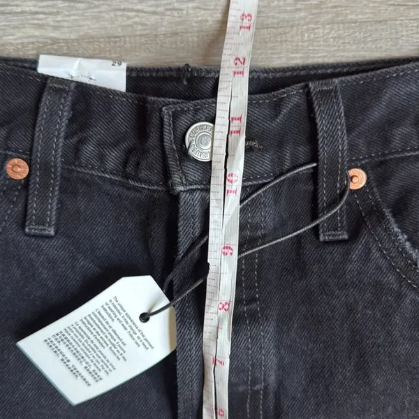 NEW Levi's 501 Black Ripped Denim Shorts 29 - Image 7