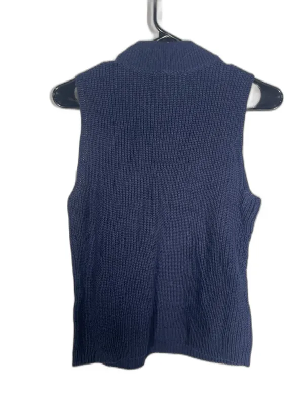 Loft Womens Sleeveless Sweater Navy Blue Medium New With Tags Cotton - Image 4