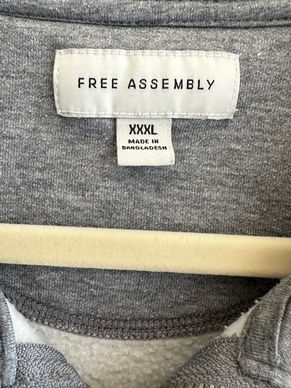 Free Assembly Quarter Zip Grey Sweatshirt, Athleisure, Size XXXL - Image 9