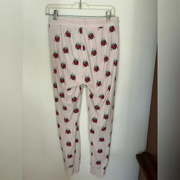 AEO American Eagle Panda PJ Pants Size M Pink - Image 9