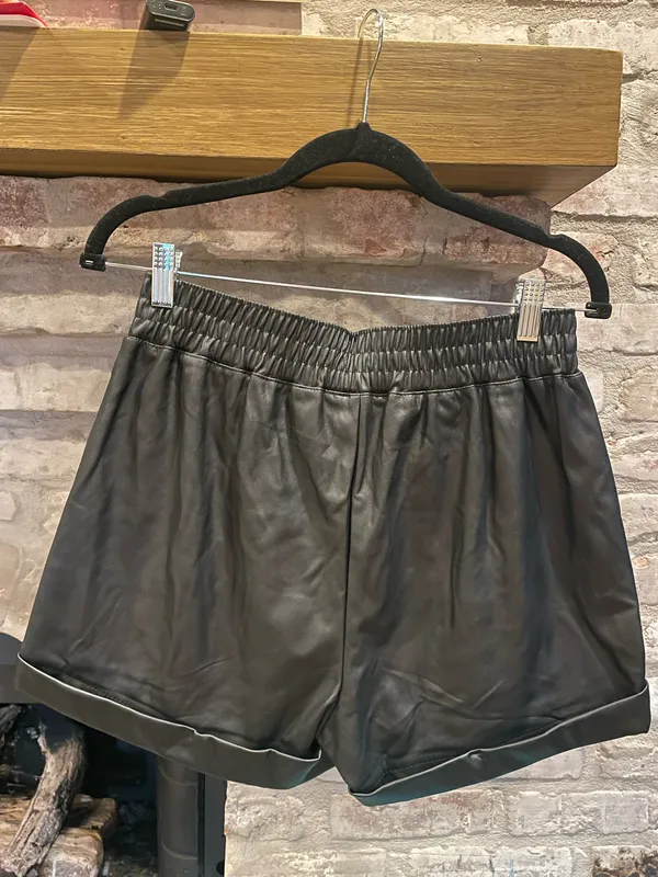Black Leather Shorts - Image 4