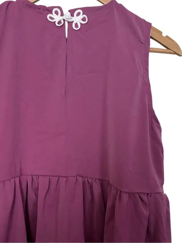💥 Handmade Sleeveless Berry Purple Peplum - Image 3