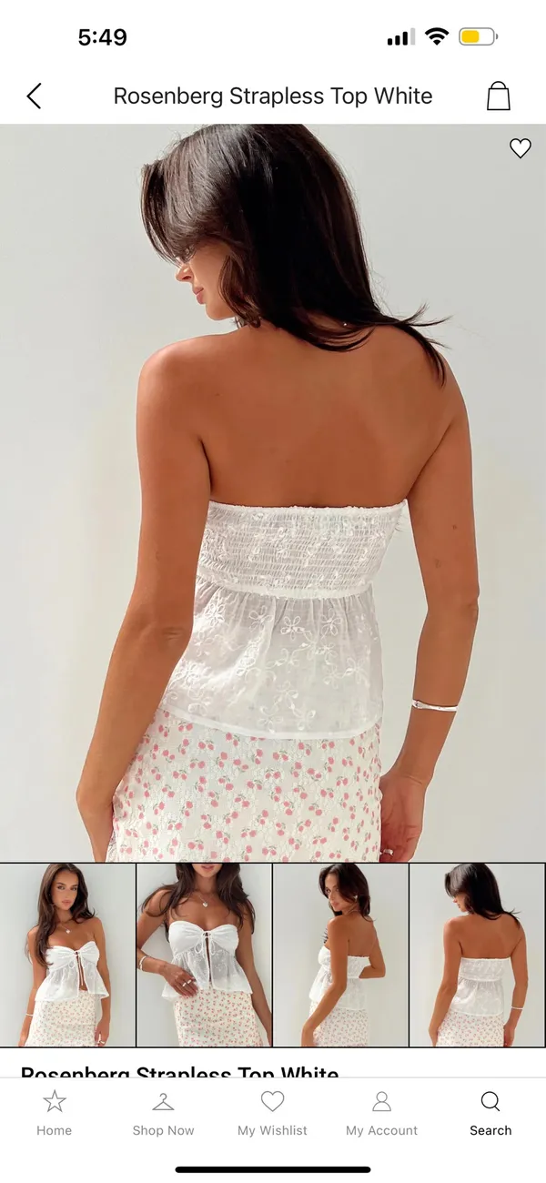 Princess Polly Rosenberg Strapless Top White - Image 3