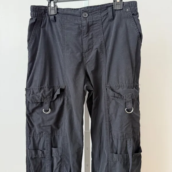Aeropostale sz XS Convertible Cargo Pants Black ‎ Goth Grunge Utility Techwear - Image 2