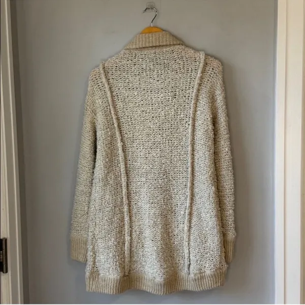 Free People Boho Cardigan Fuzzy Boucle Oversized Sweater Jacket - Image 4