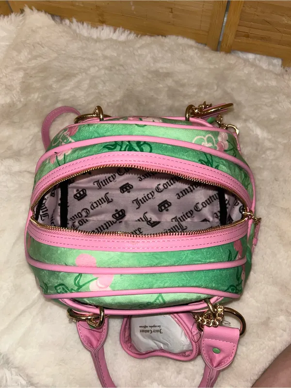 Juicy Couture Retro Cherry Satchel purse tote crossbody bag pink green NEW Y2K - Image 7