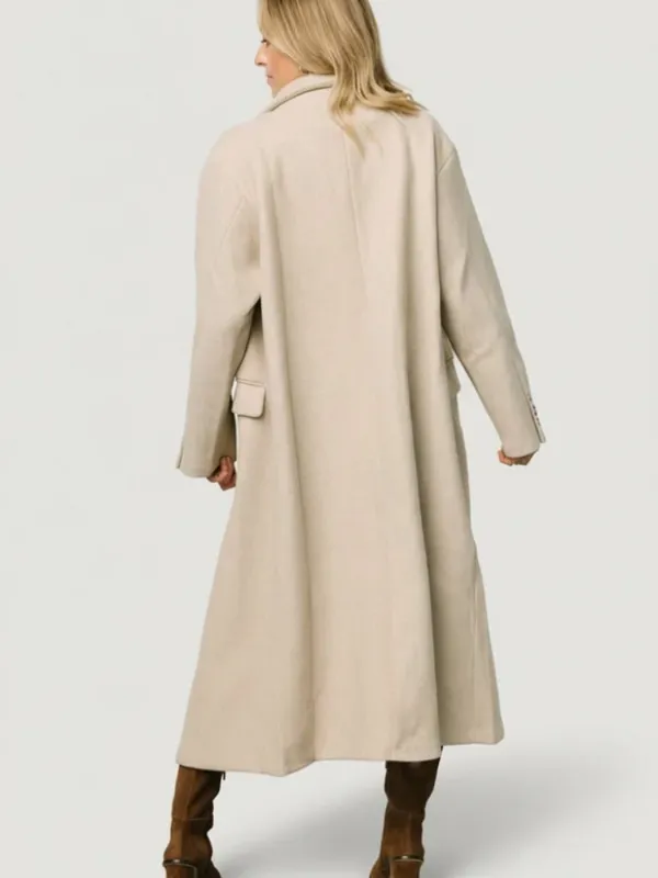 Baltic Born Anderson Double Breasted Long Coat Natural Size M/L - Image 3