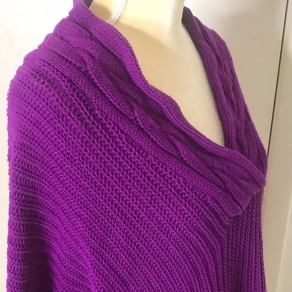 Lauren Ralph Lauren Chunky Knit Oversized‎ V-neck Sweater size large ladies - Image 9