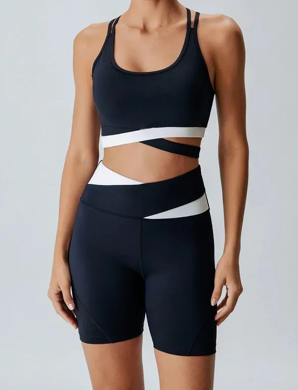 Berlook Activewear Black Crossover Shorts 6" - Image 3