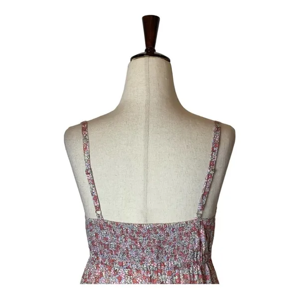Rebecca Taylor La Vie Pink Metallic Gold Thread Floral Print‎ Eva Midi Dress S - Image 8