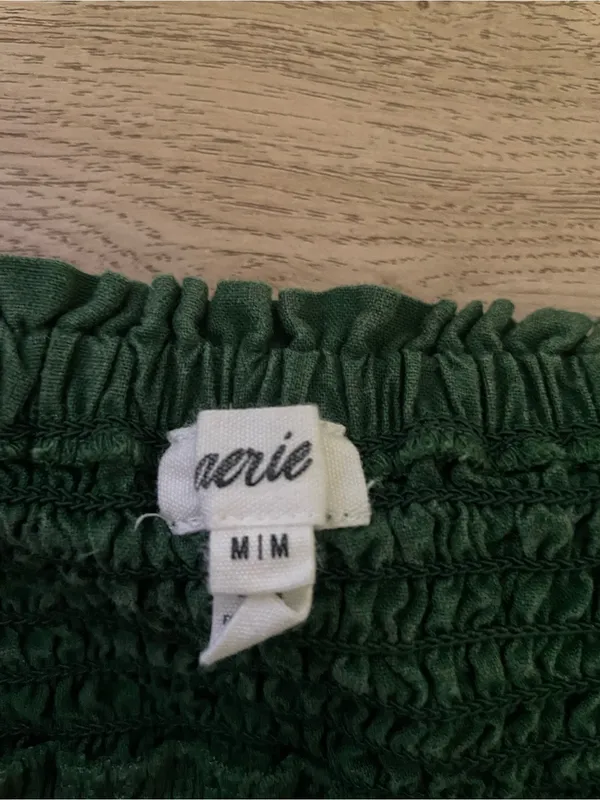 Aerie Ruffle Linen Lyocell Blend Midi Dress in Green Size Medium - Image 4