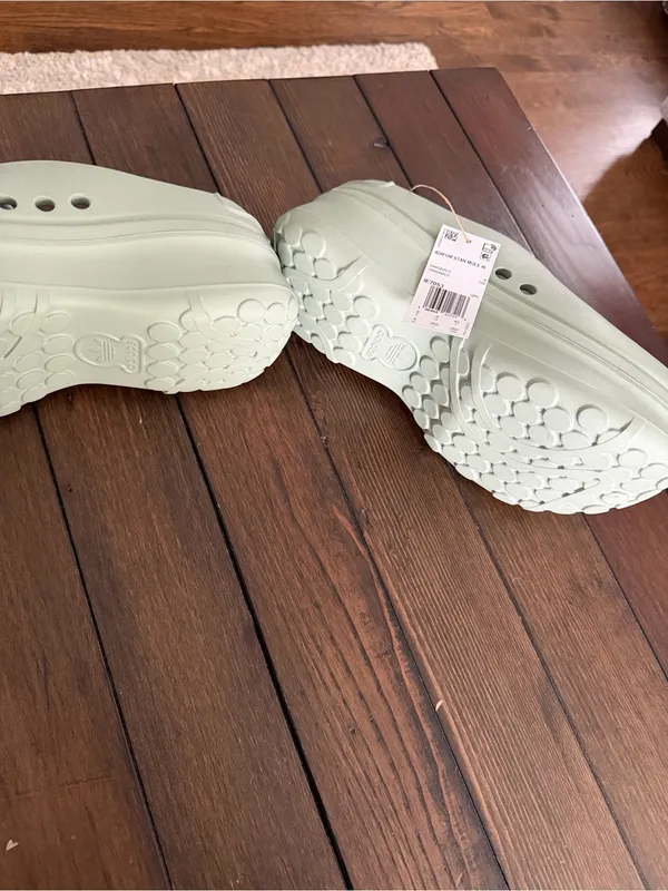 Adidas adiFOM Stan Mule Clogs Silver Green Women’s Size 8 New with Tags - Image 4
