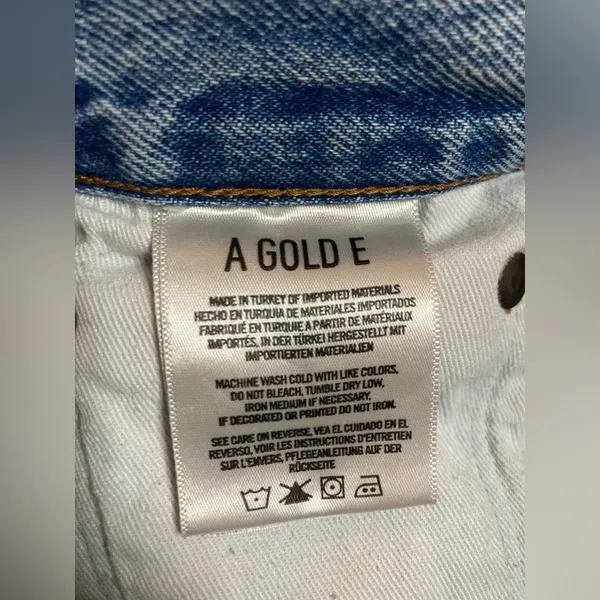 AGOLDE Jaden High Rise Distressed Denim Shorts Size 29 - Image 8
