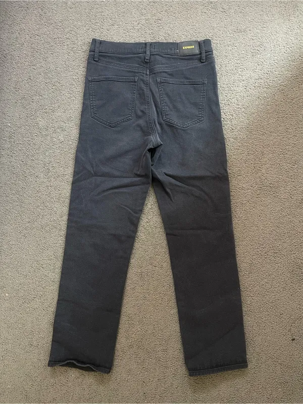 Express Women’s Straight ankle Leg high rise Jeans — Black - Image 2