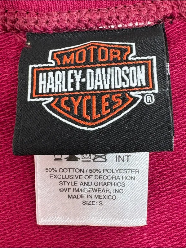 Harley Davidson‎ Barnett El Paso Tx French Terry Tee Shirt Long Sleeve Red Small - Image 10