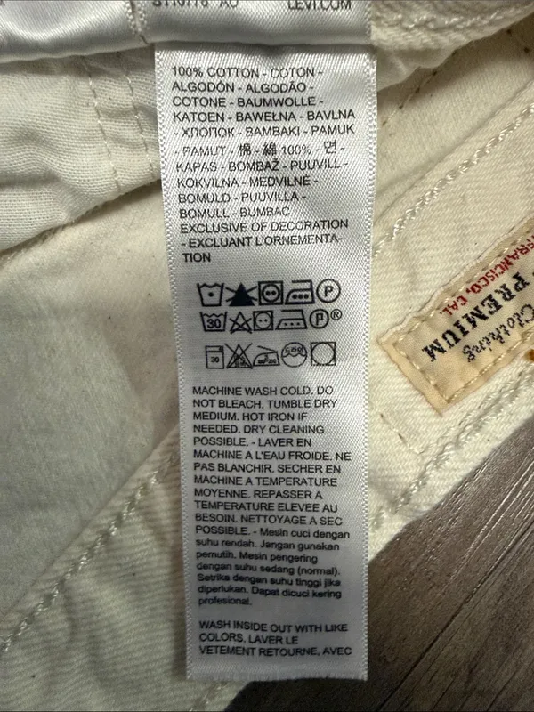 Levi’s Premium 501 ’90s Jeans 29 Ecru White Loose Straight $110 - Image 9