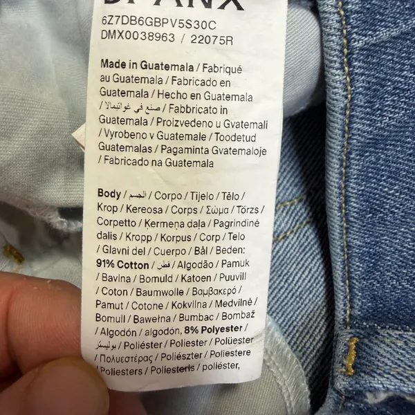Spanx Womens Large Quiet Luxury Blue Boho Retro Wide Leg Denim Jeans Casual Chic - Image 5