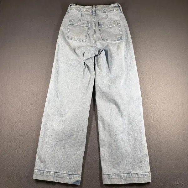 Old Navy Extra High-Rise Sky-Hi Wide Leg Jeans Womens 0 Blue Light Stretch Denim - Image 13