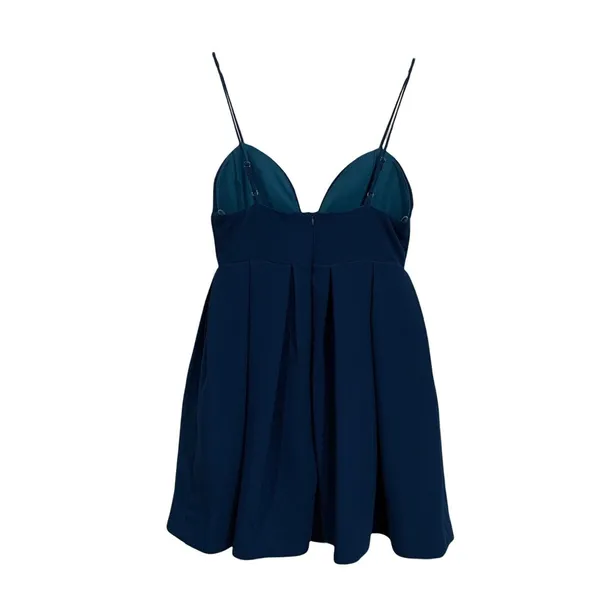 Rubber Ducky L Romper Teal Blue Sweetheart Neck Pleated Tulle Lining Made in USA - Image 9