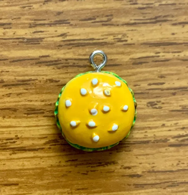 Cheeseburger Charm Pendant Yellow - Image 3
