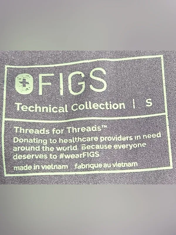 FIGS Women's Size S Dark Purple Henley Rafaela Oversized Scrub Top - Image 2