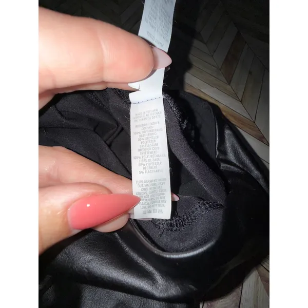 Offline Aerie Faux Liquid Leather Leggings Hi Rise‎ Black M Edgy Moto Vamp Sleek - Image 11