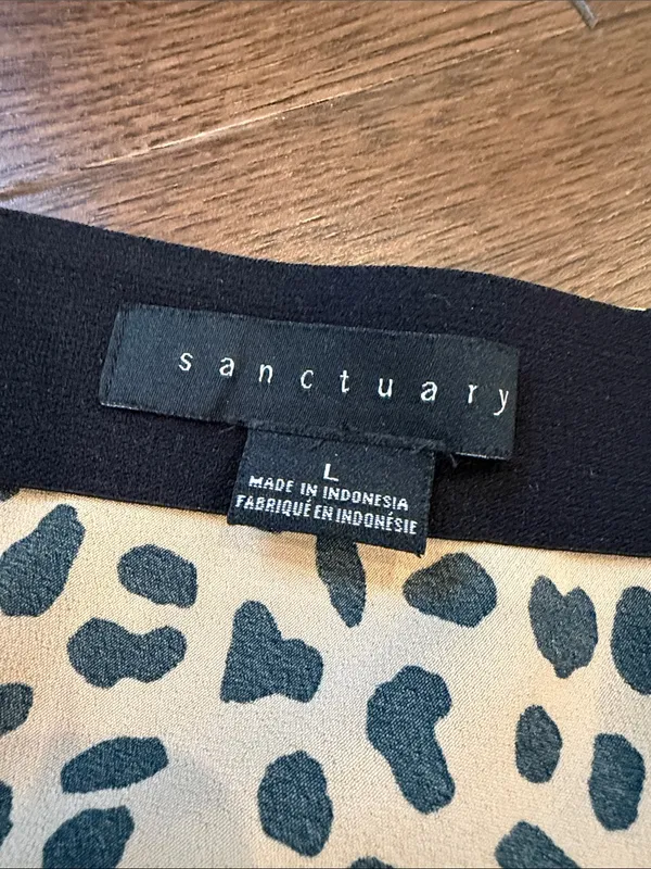 Sanctuary Beige Midi Skirt with Black Leopard Spots Size Large - C30-122 - Image 2