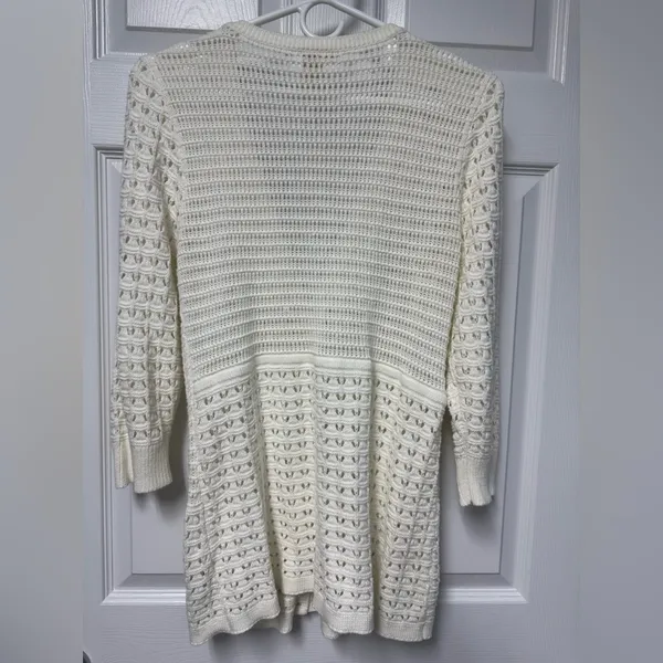 DKNY Cream Knit Cardigan - Image 4