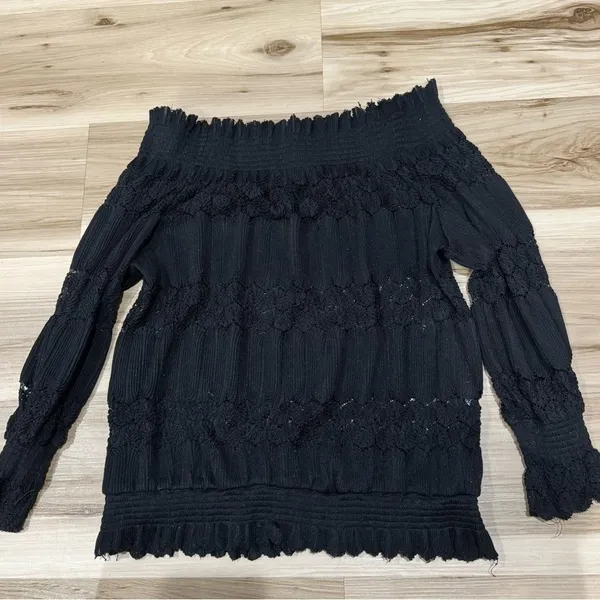 Anthropologie Deletta Black Off The Shoulder Top Women’s Small - Image 2