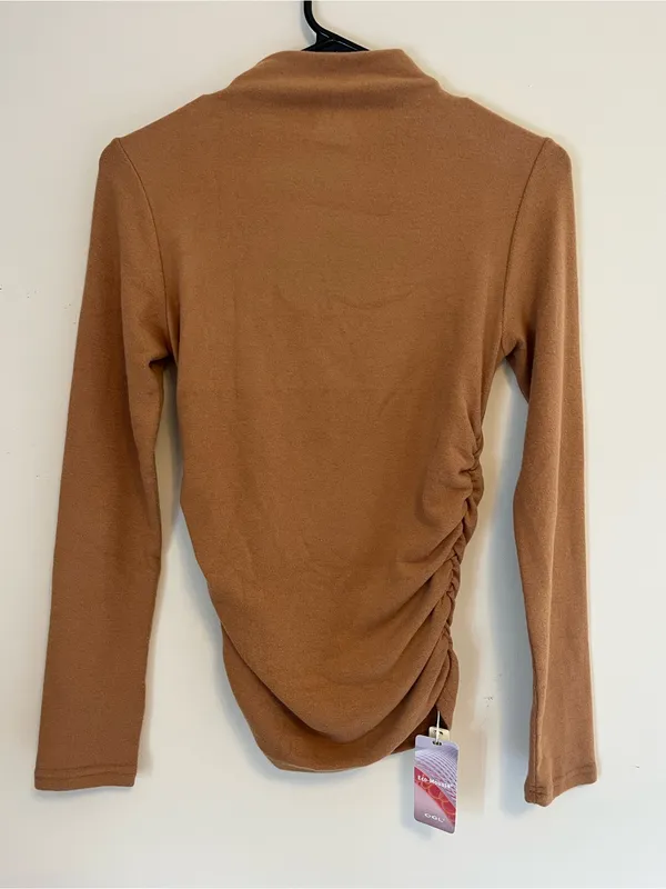 NWT OGL Eco Mousse Ruched Long Sleeve Premium warmth mock neck Shirt small - Image 3