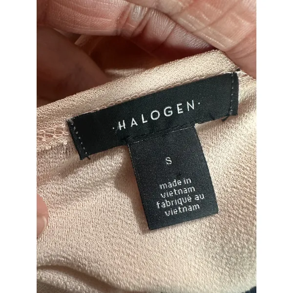 Halogen Womens‎ Blush Pink Wrap Midi Dress Short Sleeve Tie Waist Small - Image 6