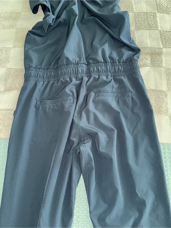NWOT Albion Fit Navy‎ Drawstring Utility Jumpsuit size S - Image 6