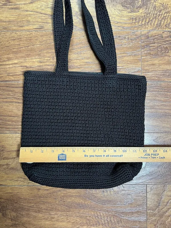 The SAK Purse Original Crocheted Black Boho Purse Tote Handbag Shoulder Bag - Image 3