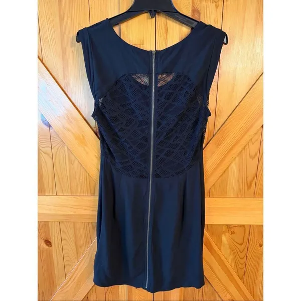 Silence + Noise Black Lace Overlay Sleeveless Mini Dress Size 8 (7143) - Image 6