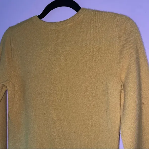 Prive Size S Yellow Cashmere Sweater Crew Neck Minimalist Contemporary Capsule - Image 6