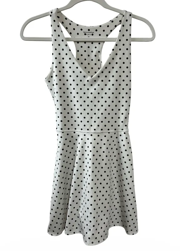 Reformation Bella Ecomove Active Dress White & Black Polka Dots Size X-Small - Image 2
