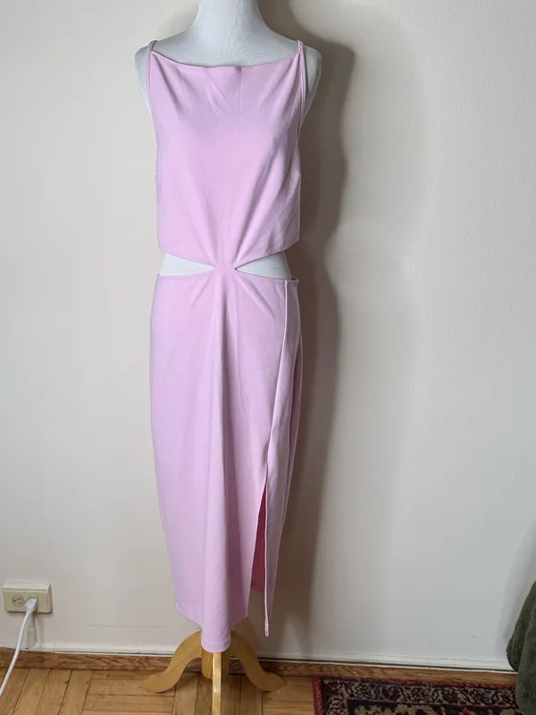 Abercrombie Pink Boat Neck Side Cut Out Maxi Dress - Image 2