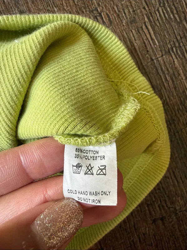 White Fox Boutique Lime Racerback Ribbed Crop Top - Image 3