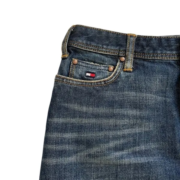 Tommy Hilfiger Women's Denim Midi Skirt Blue 0 Pencil Stretch Y2K Distressed - Image 7