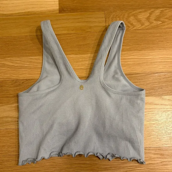 Spiritual Gangster Amor Cropped Tank Light Blue Size XS/S Seamless Ribbed‎ Yoga - Image 4