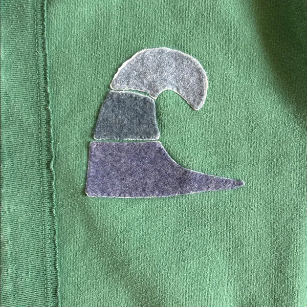 Wave Logo Green Women's Hoodie - Image 3