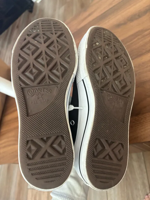 Converse Black and White High-Top Canvas Sneakers With Thick Sole - Image 5