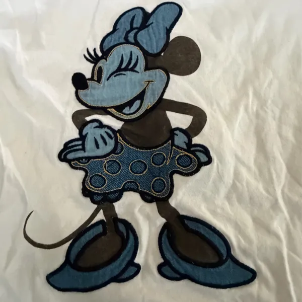 Disney White Tee with Blue Minnie Mouse Print - Image 2