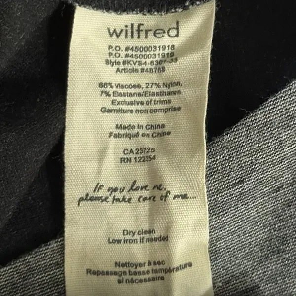 Wilfred Aritzia Womens Gray Knit Mini Dress Size 8 Pleated Long Sleeve Fit Flare - Image 5