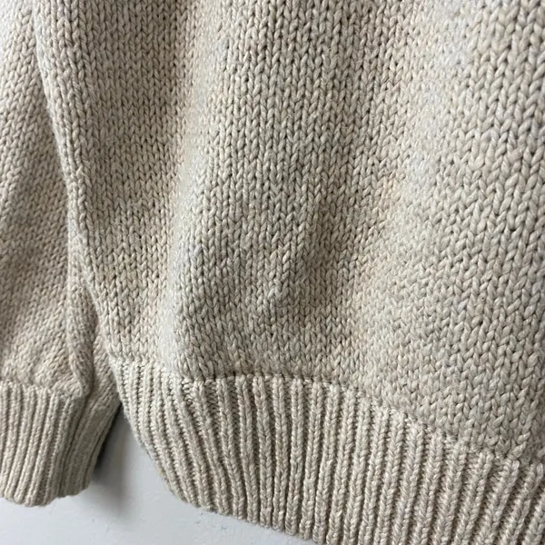 Aerie Mock Neck Sweater Blue Tan Striped Casual Cozy Pullover Size XS‎ - Image 4