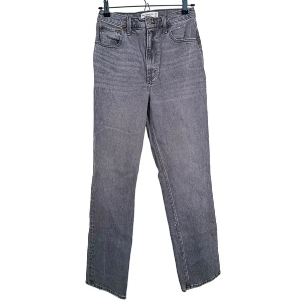 Abercrombie & Fitch 90s Straight Ultra High Rise Jeans Size 26(2) Gray Y2K Retro - Image 2