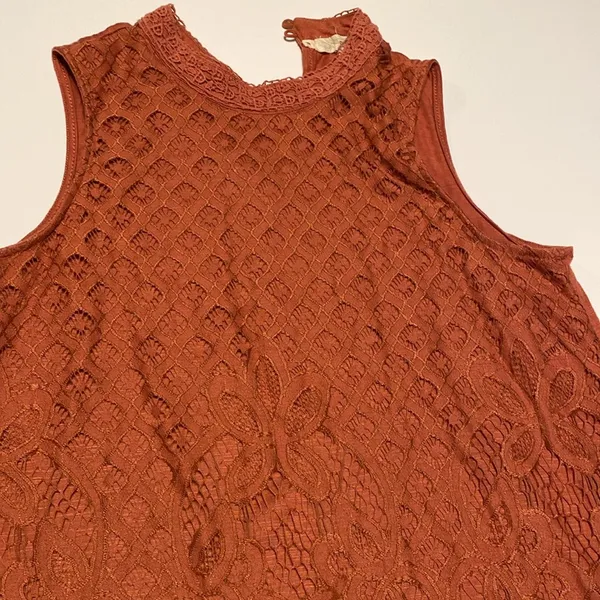 Rewind Juniors lace front tank top blouse clay large excellent dressy - Image 7