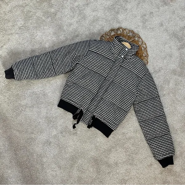Tularosa X Revolve Ansley Puffer Houndstooth Wool Blend Jacket Coat Size XS - Image 3